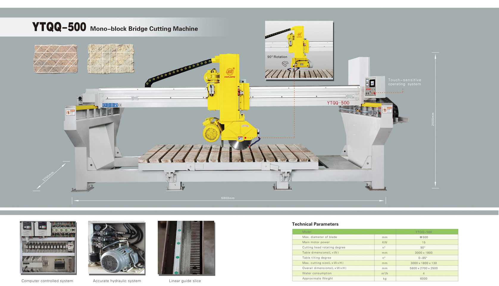 YTQQ-500Mono-block Bridge Cutting Machine,bridge cutting machine,bridge cutting machinery,bridge cutter,stone cutting machinery,wanlong stone cutting machine